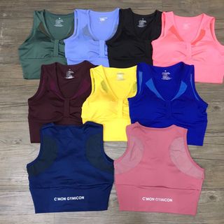Áo tập 3 lỗ crop nơ phối lưới