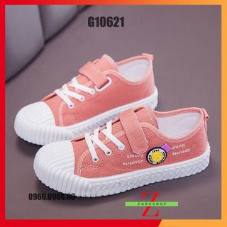 Giày Vải Canvas Hình Mặt Cười Cho Bé Trai Bé Gái Giày Thể Thao Kiểu Dáng Vỏ Sò Size 27-36