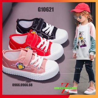 Giày Vải Canvas Hình Mặt Cười Cho Bé Trai Bé Gái Giày Thể Thao Kiểu Dáng Vỏ Sò Size 27-36