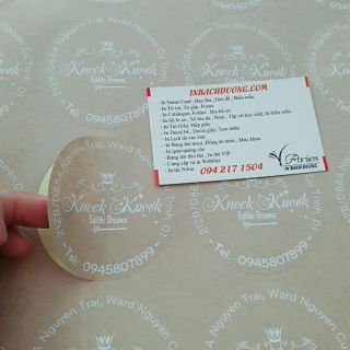 Tem giấy Kraft in chữ trắng In Bạch Dương