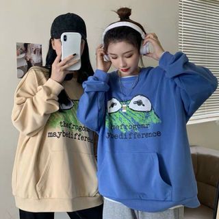 Áo sweater in đầu ếch thun nỉ ngoại mịn