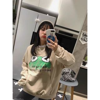 Áo sweater in đầu ếch thun nỉ ngoại mịn