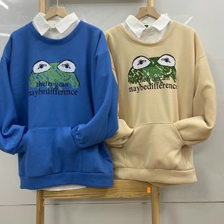 Áo sweater in đầu ếch thun nỉ ngoại mịn