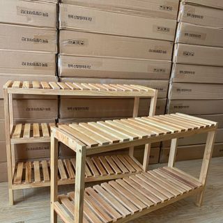 KỆ GỖ CAO SU 2 TẦNG ĐA NĂNG XUẤT KHẨU HÀN QUỐC