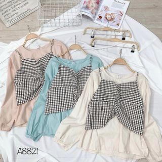 Set áo 2d kẻ sọc + babydoll td giá sỉ