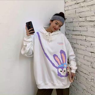 Áo hoodie nỉ ngoại in thỏ cute, trẻ trung