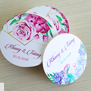 Giấy lót ly cho ngày cưới In Bạch Dương