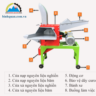 Máy băm nghiền cổ cao Bình Quân tích hợp 2 chức năng băm & nghiền ( xanh lá )