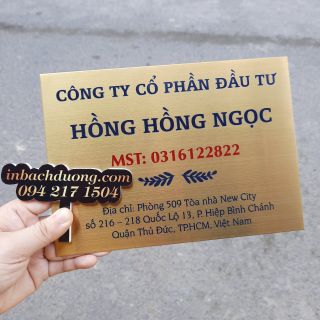 bảng inox vàng - inox bạc khắc chạm In Bạch Dương