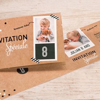 Vé mời giấy kraft đôi In Bạch Dương