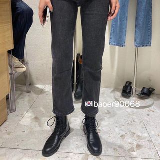 Quần jeans ống đứng co giãn
