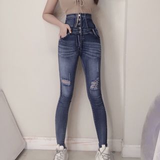 Jean Nữ Lưng Siêu Cao Xanh Thời Trang