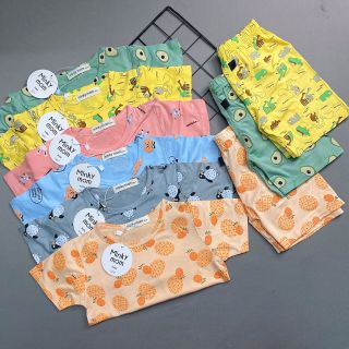 Bộ áo quần thun ngắn tay họa tiết đáng yêu cho bé BAQTNT002