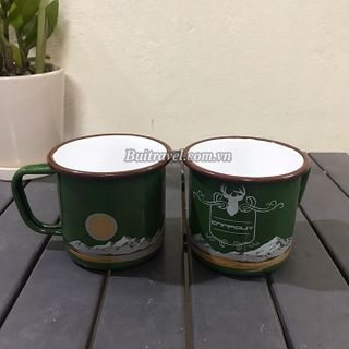 Cốc sắt tráng men in hoạ tiết thiên nhiên dã ngoại
