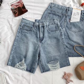 Quần ngố jean nữ size đại rách Ms4002 kho chuyên sỉ jean 2Kjean
