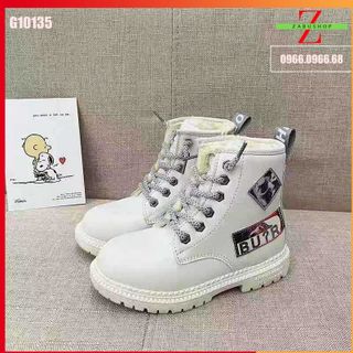 Giày Cao Cổ Bé Gái Bé Trai - Boot Lót Nhung Da Mềm Đi Êm Chân Cho Mùa Đông Ấm Áp Size 27 - 36