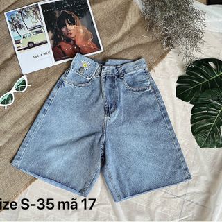 Quần ngố jean nữ thêu hoa cúc Ms17 kho chuyên sỉ jean 2KJean