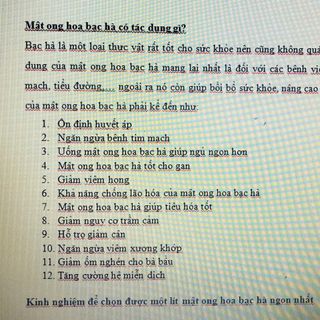 {NGUYÊN CHẤT} MẬT ONG BẠC HÀ- HÀ GIANG