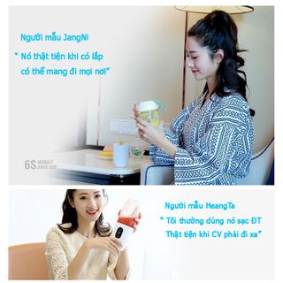 Máy xay sinh tố cầm tay dung tích 460ml công suất 125W pin 2400mah dao 6 lưỡi - JC20