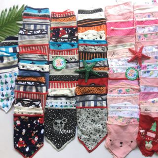 Set 4 cái Yếm tam giác nhiều họa tiết cho bé Cambodia YTG001