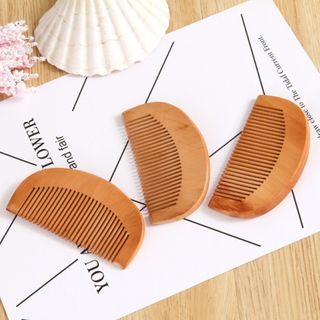 Lược gỗ chải tóc mini hình vòng cung
