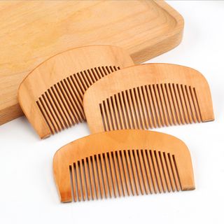 Lược gỗ chải tóc mini hình vòng cung