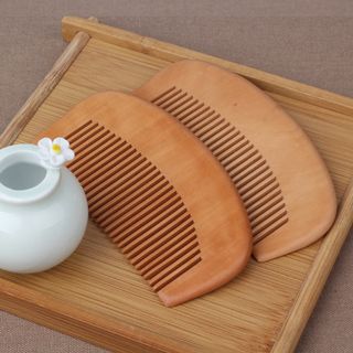 Lược gỗ chải tóc mini hình vòng cung