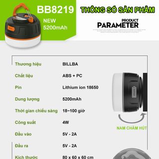 Đèn treo lều cắm trại có đầu cắm USB GL8219