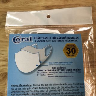 Khẩu trang vải 2 lớp (Kháng Khuẩn)