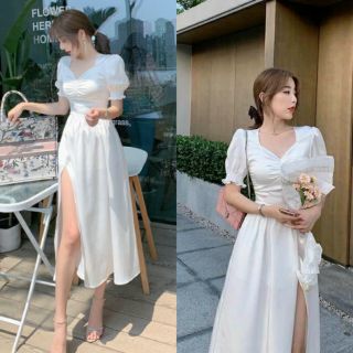 ĐẦM MAXI TRẮNG XẺ TÀ