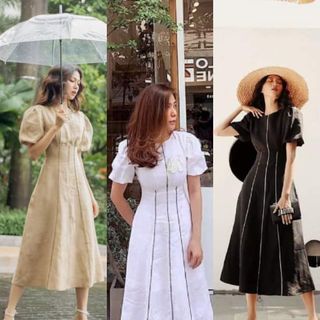 ĐẦM MIDI VIỀN TAY PHỒNG