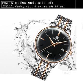 Đồng Hồ Nam BENGER GERMANY 9120 , Dây Đúc Đeo Chắc Tay , Mặt Kính Tráng Shapphre Chống Trầy Xước, Khả Năng Chống Nước Cực Tốt 3atm, Kiểu Dáng Doanh Nhân, Đẳng Cấp Phái Mạnh