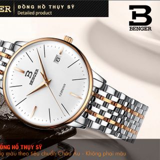 Đồng Hồ Nam BENGER GERMANY 9120 , Dây Đúc Đeo Chắc Tay , Mặt Kính Tráng Shapphre Chống Trầy Xước, Khả Năng Chống Nước Cực Tốt 3atm, Kiểu Dáng Doanh Nhân, Đẳng Cấp Phái Mạnh