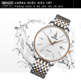 Đồng Hồ Nam BENGER GERMANY 9120 , Dây Đúc Đeo Chắc Tay , Mặt Kính Tráng Shapphre Chống Trầy Xước, Khả Năng Chống Nước Cực Tốt 3atm, Kiểu Dáng Doanh Nhân, Đẳng Cấp Phái Mạnh