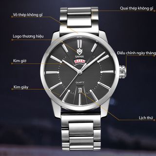 Đồng hồ nam SAMIR hiển thị lịch ngày cao cấp – Trẻ trung – Năng động