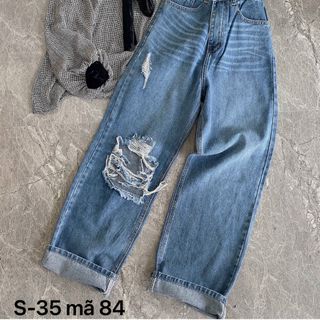 Quần baggy jean nữ ống rộng rách size đại Ms84 kho chuyên sỉ jean 2Kjean giá sỉ