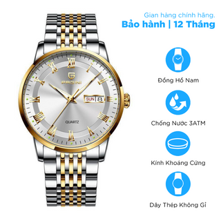 Đồng Hồ Nam Cao Cấp Pagini Pa5599 Dây Thép Không Gỉ - Chống Nước 3ATM - Hiển Thị 2 Lịch Đẳng Cấp