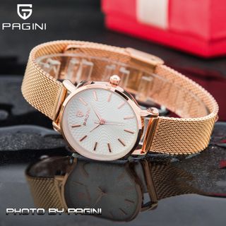 Đồng Hồ Nữ Đẹp Cao Cấp Thời Trang PAGINI ITALIA DESIGN Dây Titanium Cao Cấp - Chống Nước 3ATM - Khóa Cài - PA8222