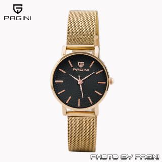 Đồng Hồ Nữ Đẹp Cao Cấp Thời Trang PAGINI ITALIA DESIGN Dây Titanium Cao Cấp - Chống Nước 3ATM - Khóa Cài - PA8222