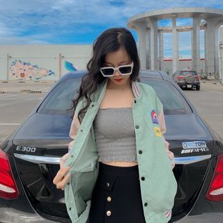 Áo khoác nhung kiểu bomber cá tính