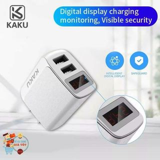 Cóc sạc 2 cổng usb có đèn led báo hiệu, kaku ,ksc-180