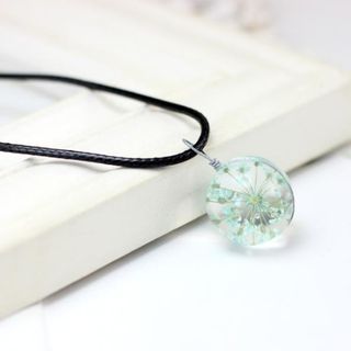Dây chuyền mặt đá ép hoa khô 16k