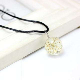 Dây chuyền mặt đá ép hoa khô 16k