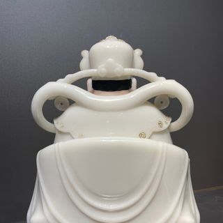 Tượng thần tiền ( thần phát) bằng đá trắng, họa tiết dát vàng sang trọng, giá tốt