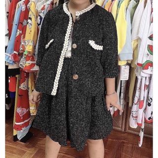 Set áo váy đầm dạ rời cho bé