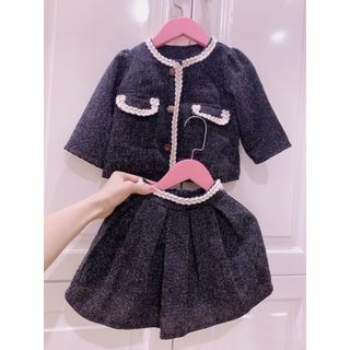 Set áo váy đầm dạ rời cho bé