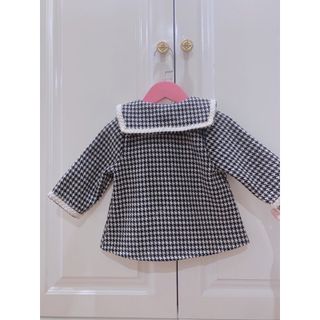 Áo khoác dạ kẻ thuỷ thủ cho bé gái