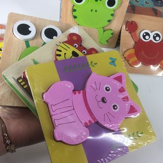 Tranh Ghép Hình Bằng Gỗ 3D Nổi Phù Hợp Với Bé Từ 1 Tuổi Cho Bé Xếp Hình