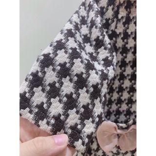 Áo khoác dạ phối nơ cho bé