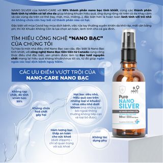 Xịt khuẩn không cồn PURE NANO SILVER 100ml